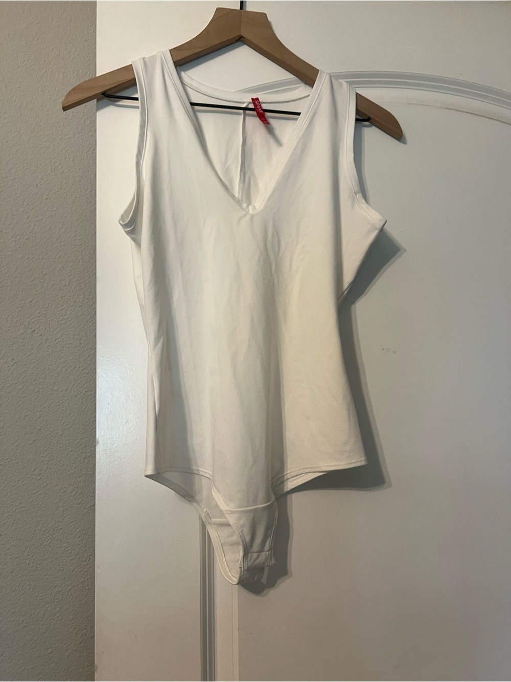 SPANX White V-Neck Bodysuit